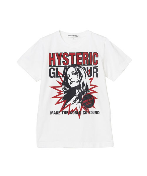 JOEY HYSTERIC(ジョーイヒステリック)の「NAUGHTY GIRLS pt T-SH(Tシャツ/カットソー・キッズ・キナリ/ネイビー/イエロー・MEDIUM/X-SMALL/SMALL)」の2枚目の写真