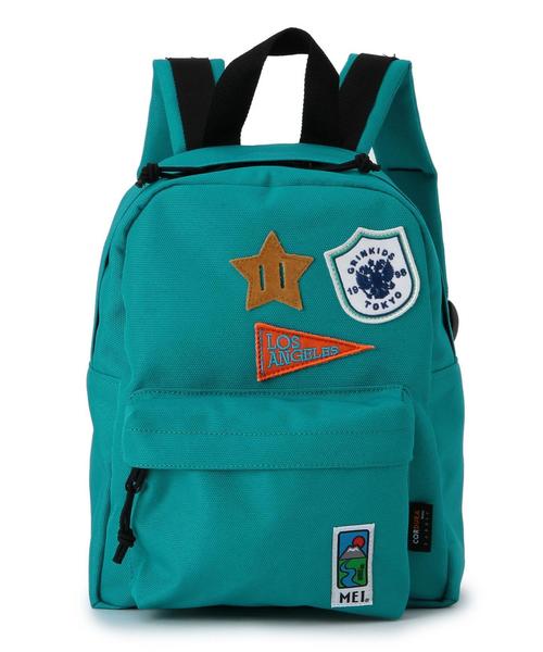 green label relaxing（グリーンレーベルリラクシング）の「green label relaxing別注MEI Daypack Sサイズ/ワッペン◆（バックパック/リュック・キッズ・グレー/ピンク/ターコイズブルー・フリー）」の2枚目の写真