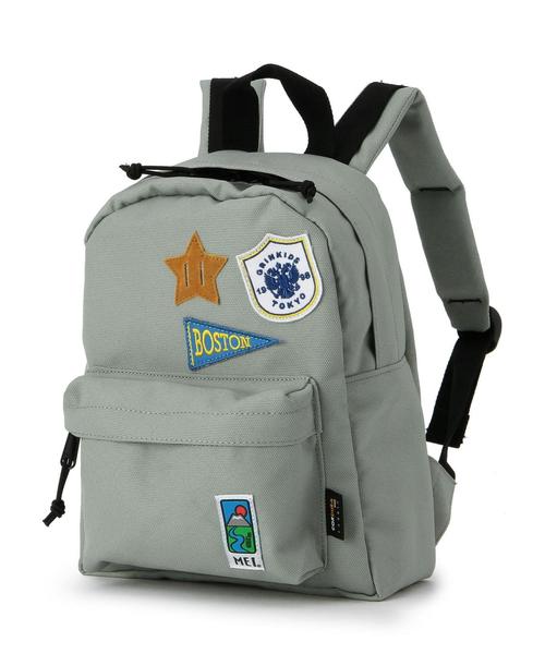 green label relaxing（グリーンレーベルリラクシング）の「green label relaxing別注MEI Daypack Sサイズ/ワッペン◆（バックパック/リュック・キッズ・グレー/ピンク/ターコイズブルー・フリー）」の4枚目の写真