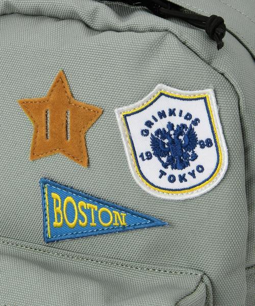 green label relaxing（グリーンレーベルリラクシング）の「green label relaxing別注MEI Daypack Sサイズ/ワッペン◆（バックパック/リュック・キッズ・グレー/ピンク/ターコイズブルー・フリー）」の5枚目の写真