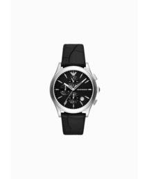 EMPORIO ARMANI（エンポリオアルマーニ）の「【エンポリオ アルマーニ】クロノグラフウォッチ ブラックレザー（アナログ腕時計・メンズ）」