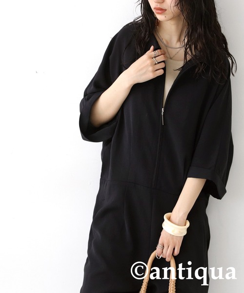 antiqua（アンティカ）の「半袖オールインワン（つなぎ/オールインワン・レディース・ブラック・FREE）」の11枚目の写真