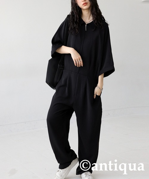 antiqua（アンティカ）の「半袖オールインワン（つなぎ/オールインワン・レディース・ブラック・FREE）」の7枚目の写真