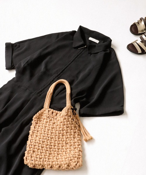 antiqua（アンティカ）の「半袖オールインワン（つなぎ/オールインワン・レディース・ブラック・FREE）」の13枚目の写真