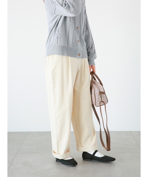 ehka sopo(エヘカソポ)の「タックパンツ(セットアップ可)(その他パンツ・レディース・ベージュ/カーキ/キナリ・フリ-)」の2枚目の写真