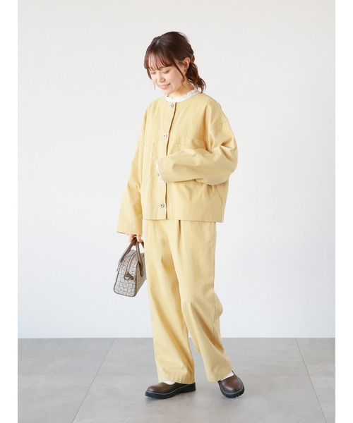 ehka sopo(エヘカソポ)の「タックパンツ(セットアップ可)(その他パンツ・レディース・ベージュ/カーキ/キナリ・フリ-)」の5枚目の写真