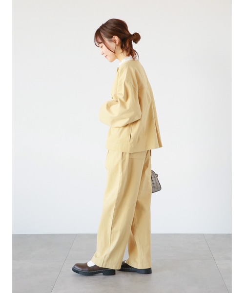 ehka sopo(エヘカソポ)の「タックパンツ(セットアップ可)(その他パンツ・レディース・ベージュ/カーキ/キナリ・フリ-)」の7枚目の写真