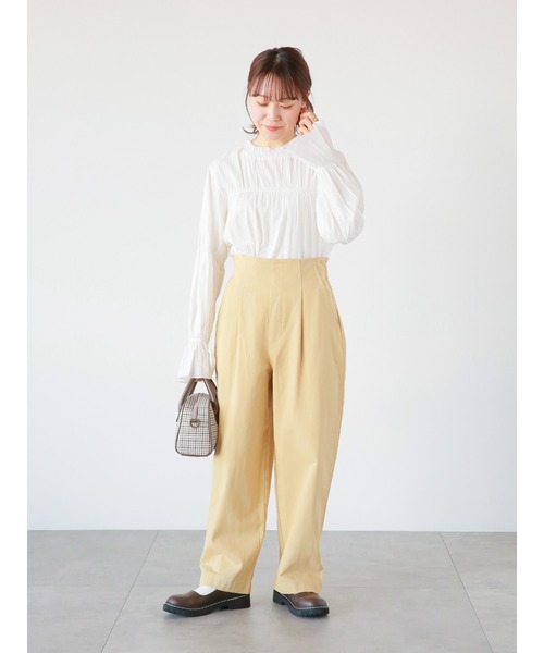 ehka sopo(エヘカソポ)の「タックパンツ(セットアップ可)(その他パンツ・レディース・ベージュ/カーキ/キナリ・フリ-)」の15枚目の写真