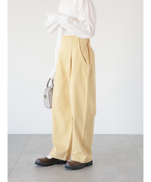 ehka sopo(エヘカソポ)の「タックパンツ(セットアップ可)(その他パンツ・レディース・ベージュ/カーキ/キナリ・フリ-)」の19枚目の写真