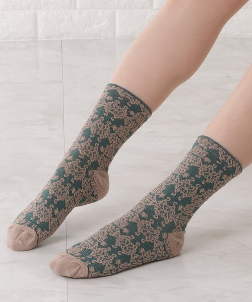 10足セット】ショート丈立体ジャカードデザインソックス