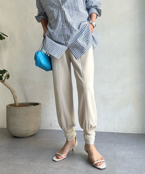 DouDou（ドゥドゥ）の「【WEB限定】裾チュール切替パンツ（スラックス・レディース・ブラック/アイボリー・FREE）」の17枚目の写真