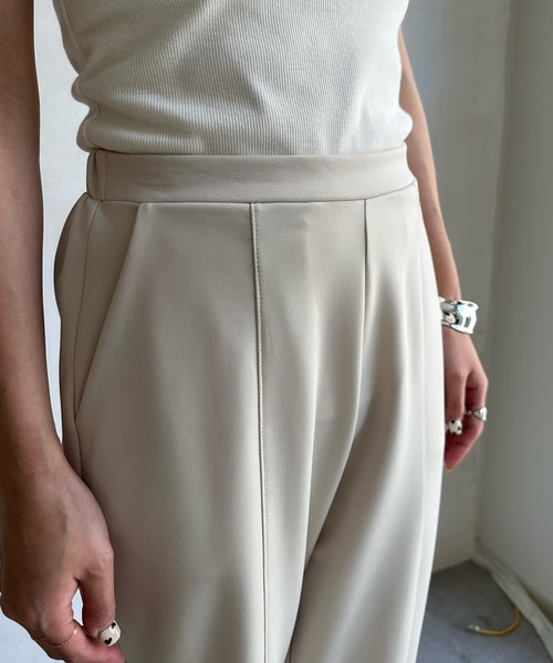 DouDou（ドゥドゥ）の「【WEB限定】裾チュール切替パンツ（スラックス・レディース・ブラック/アイボリー・FREE）」の21枚目の写真