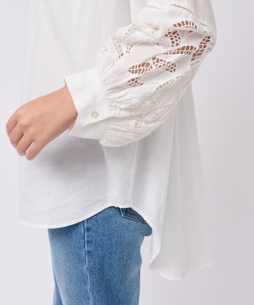 RIVE DROITE（リヴドロワ）の「袖口のレースがさりげない/コットン袖刺繍ギャザーブラウス（シャツ/ブラウス・レディース・ホワイト/ブラック/イエロー・FREE）」の17枚目の写真