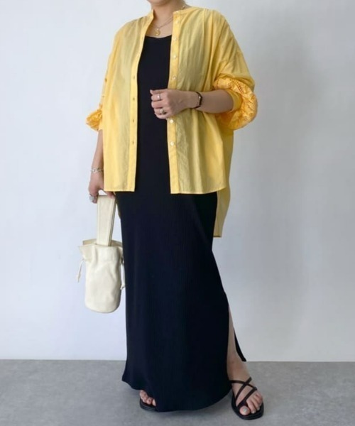 RIVE DROITE（リヴドロワ）の「袖口のレースがさりげない/コットン袖刺繍ギャザーブラウス（シャツ/ブラウス・レディース・ホワイト/ブラック/イエロー・FREE）」の10枚目の写真