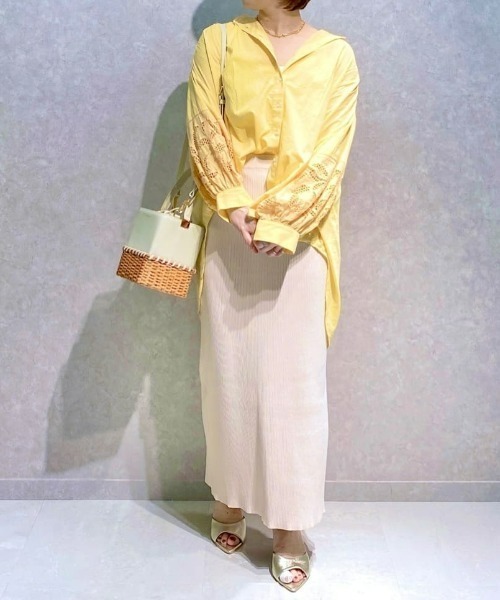 RIVE DROITE（リヴドロワ）の「袖口のレースがさりげない/コットン袖刺繍ギャザーブラウス（シャツ/ブラウス・レディース・ホワイト/ブラック/イエロー・FREE）」の19枚目の写真