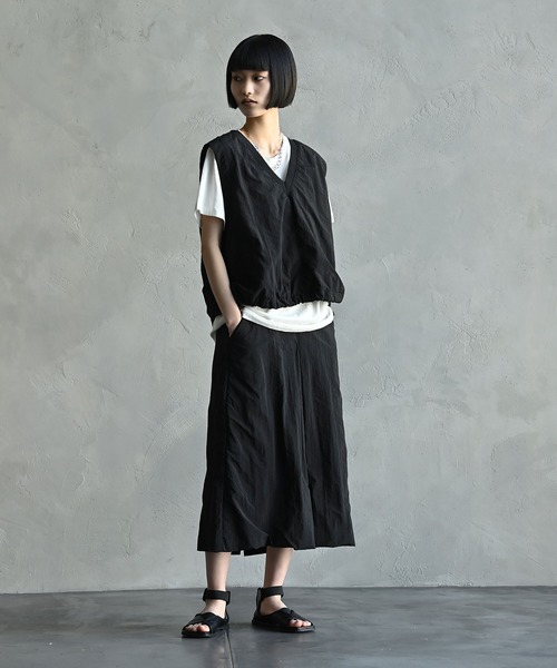 funda mine(ファンダマイン)の「funda mine 【セットアップ対応可】ナイロンドライワッシャースカート(スカート・レディース・ブラック・FREE)」の7枚目の写真