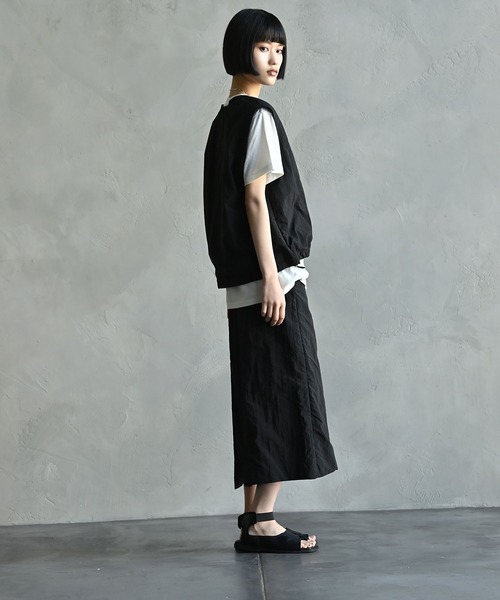 funda mine(ファンダマイン)の「funda mine 【セットアップ対応可】ナイロンドライワッシャースカート(スカート・レディース・ブラック・FREE)」の9枚目の写真