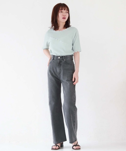 archives(アルシーヴ)の「配色メロー楊柳カットTOPS(Tシャツ/カットソー・レディース・ミント/ブラック/オフホワイト・MEDIUM)」の10枚目の写真