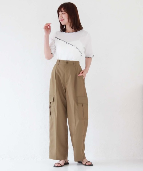 archives(アルシーヴ)の「配色メロー楊柳カットTOPS(Tシャツ/カットソー・レディース・ミント/ブラック/オフホワイト・MEDIUM)」の18枚目の写真