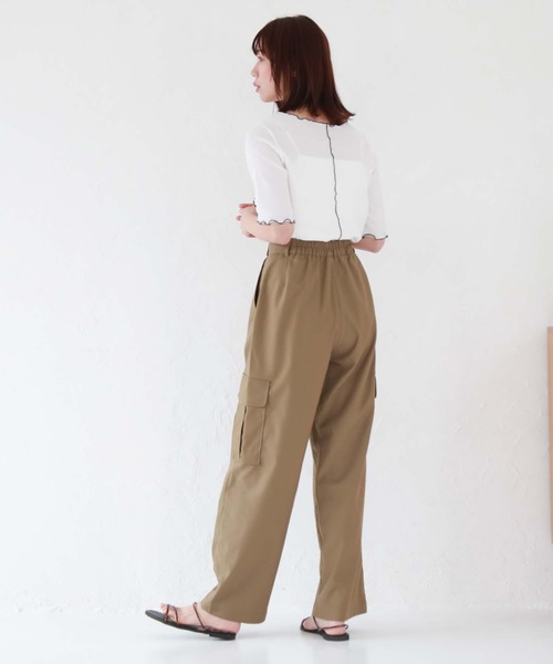 archives(アルシーヴ)の「配色メロー楊柳カットTOPS(Tシャツ/カットソー・レディース・ミント/ブラック/オフホワイト・MEDIUM)」の19枚目の写真