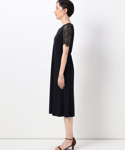 NOLLEY’S（ノーリーズ）の「◇【WEB限定】ストレッチポンチ袖レースワンピース（ワンピース・レディース・ネイビー/ブラック・38/36）」の16枚目の写真