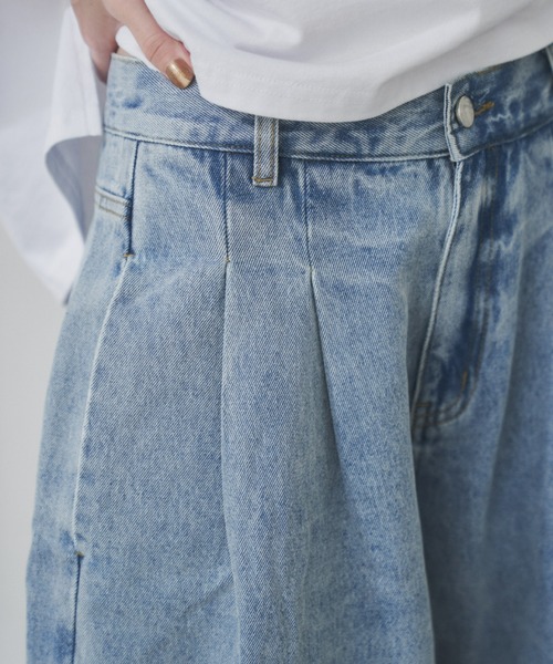 manana suerte（マニャーナスエルテ）の「サイズ展開あり　デニムハーフパンツ（デニムパンツ・レディース・ブルー・MEDIUM/LARGE）」の7枚目の写真