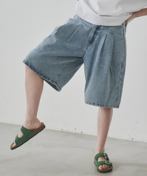 manana suerte（マニャーナスエルテ）の「サイズ展開あり　デニムハーフパンツ（デニムパンツ・レディース・ブルー・MEDIUM/LARGE）」の5枚目の写真