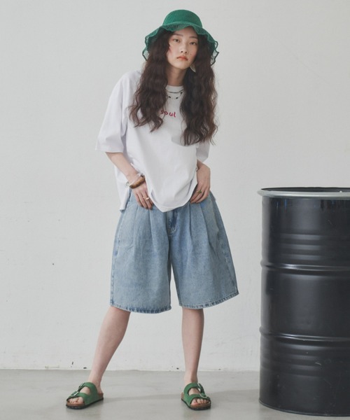 manana suerte（マニャーナスエルテ）の「サイズ展開あり　デニムハーフパンツ（デニムパンツ・レディース・ブルー・MEDIUM/LARGE）」の6枚目の写真