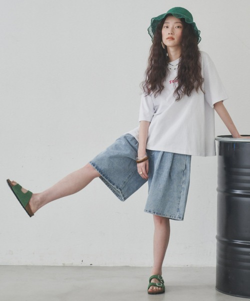 manana suerte（マニャーナスエルテ）の「サイズ展開あり　デニムハーフパンツ（デニムパンツ・レディース・ブルー・MEDIUM/LARGE）」の3枚目の写真