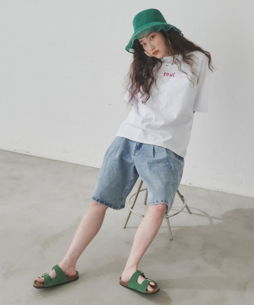 manana suerte（マニャーナスエルテ）の「サイズ展開あり　デニムハーフパンツ（デニムパンツ・レディース・ブルー・MEDIUM/LARGE）」の14枚目の写真