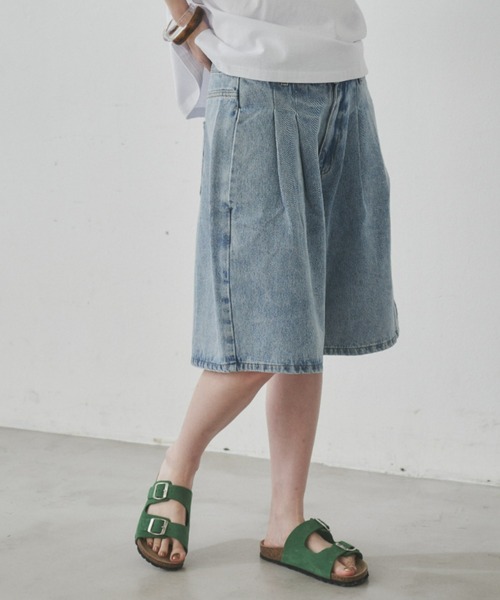 manana suerte（マニャーナスエルテ）の「サイズ展開あり　デニムハーフパンツ（デニムパンツ・レディース・ブルー・MEDIUM/LARGE）」の11枚目の写真