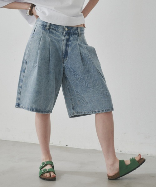 manana suerte（マニャーナスエルテ）の「サイズ展開あり　デニムハーフパンツ（デニムパンツ・レディース・ブルー・MEDIUM/LARGE）」の10枚目の写真