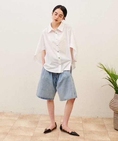 manana suerte（マニャーナスエルテ）の「サイズ展開あり　デニムハーフパンツ（デニムパンツ・レディース・ブルー・MEDIUM/LARGE）」の15枚目の写真