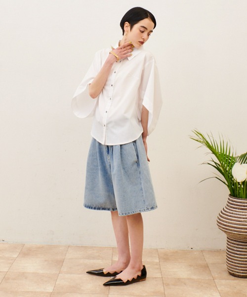 manana suerte（マニャーナスエルテ）の「サイズ展開あり　デニムハーフパンツ（デニムパンツ・レディース・ブルー・MEDIUM/LARGE）」の16枚目の写真