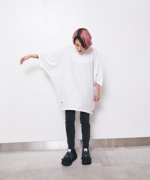 美品⭐︎テラウェア上⭐︎L⭐︎オープンネック L】オーガニックコットンパイル クルーネックプルオーバー