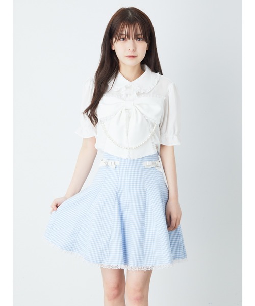 Ank Rouge(アンクルージュ)の「リボンベルトハイウエストSK(スカート・レディース・ブルー/ブラック/ピンク/A・M)」の14枚目の写真