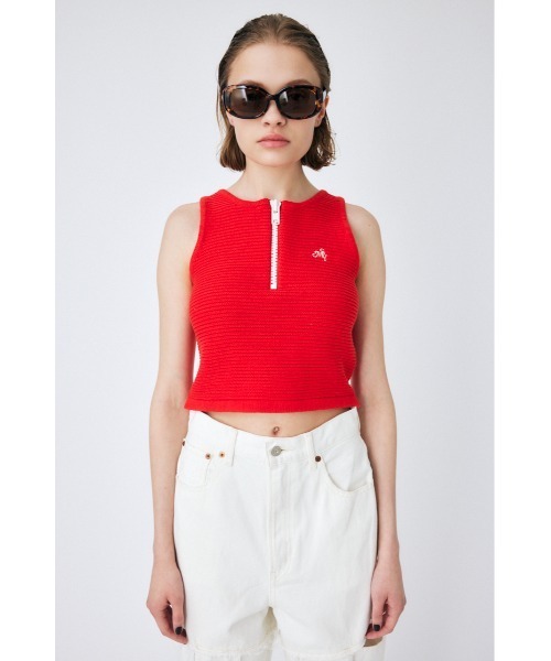 MOUSSY（マウジー）の「ZIP UP KNIT タンクトップ（タンクトップ