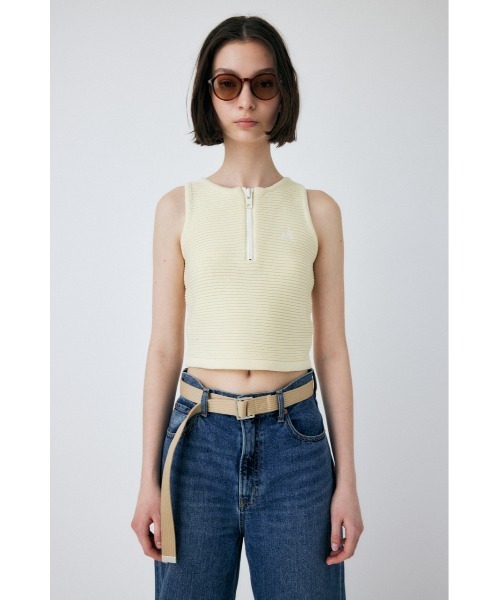 MOUSSY（マウジー）の「ZIP UP KNIT タンクトップ（タンクトップ・レディース・ライトブルー/レッド/ブラック/アイボリー・FREE）」の5枚目の写真