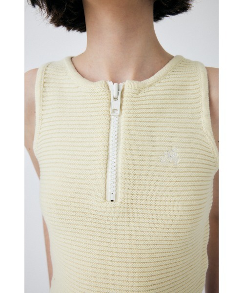 MOUSSY（マウジー）の「ZIP UP KNIT タンクトップ（タンクトップ・レディース・ライトブルー/レッド/ブラック/アイボリー・FREE）」の10枚目の写真