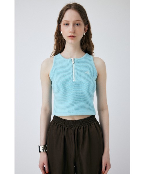 MOUSSY（マウジー）の「ZIP UP KNIT タンクトップ（タンクトップ・レディース・ライトブルー/レッド/ブラック/アイボリー・FREE）」の15枚目の写真