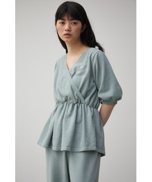 AZUL HOME（アズールホーム）の「【AZUL HOME】WHIP NIGHT CACHECOEUR KNIT/ホイップナイトカシュクールニット（ニット/セーター・レディース・ホワイト/ブルー・FREE）」の5枚目の写真