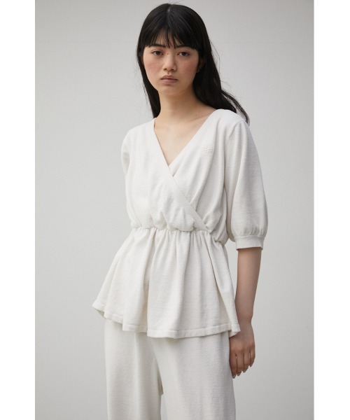 AZUL HOME（アズールホーム）の「【AZUL HOME】WHIP NIGHT CACHECOEUR KNIT/ホイップナイトカシュクールニット（ニット/セーター・レディース・ホワイト/ブルー・FREE）」の15枚目の写真