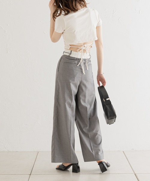 Chico(チコ)の「ダブルタックスラックスパンツ(スラックス・レディース・アイボリー/グレー/ベージュ・FREE)」の9枚目の写真