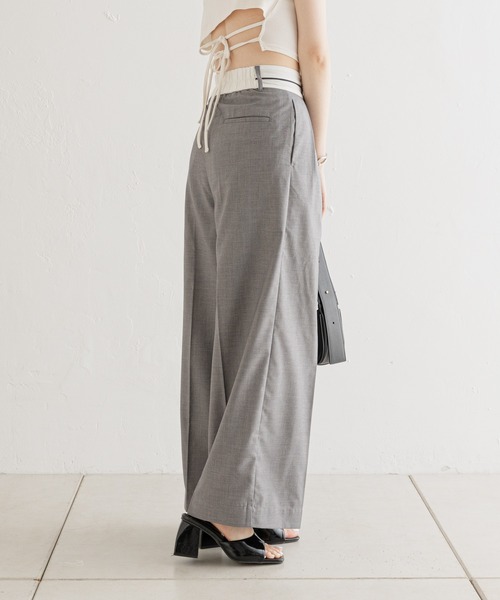 Chico(チコ)の「ダブルタックスラックスパンツ(スラックス・レディース・アイボリー/グレー/ベージュ・FREE)」の6枚目の写真