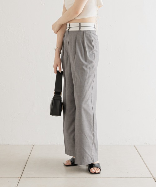 Chico(チコ)の「ダブルタックスラックスパンツ(スラックス・レディース・アイボリー/グレー/ベージュ・FREE)」の5枚目の写真