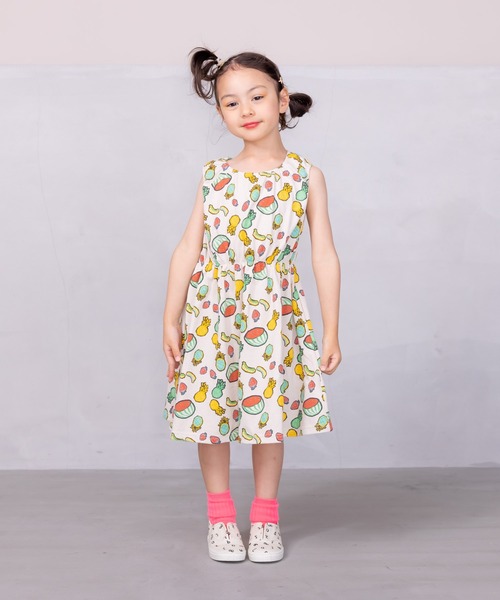 Life Support Products（ライフサポートプロダクツ）の「タンクトップ総柄ワンピース（80～150cm)（ワンピース・キッズ・チャコール/レッド/オフホワイト・90/95/100/110/120/130/140/150/80）」の8枚目の写真