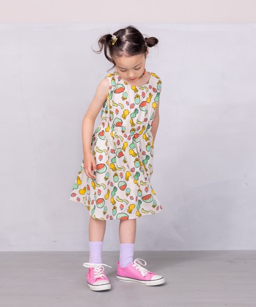 Life Support Products（ライフサポートプロダクツ）の「タンクトップ総柄ワンピース（80～150cm)（ワンピース・キッズ・チャコール/レッド/オフホワイト・90/95/100/110/120/130/140/150/80）」の15枚目の写真