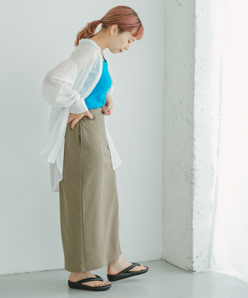 ITEMS URBANRESEARCH(アイテムズ アーバンリサーチ)の「カットジョーゼットタイトスカート(スカート・レディース・オレンジ/ブラック/モカ・SMALL/MEDIUM)」の6枚目の写真