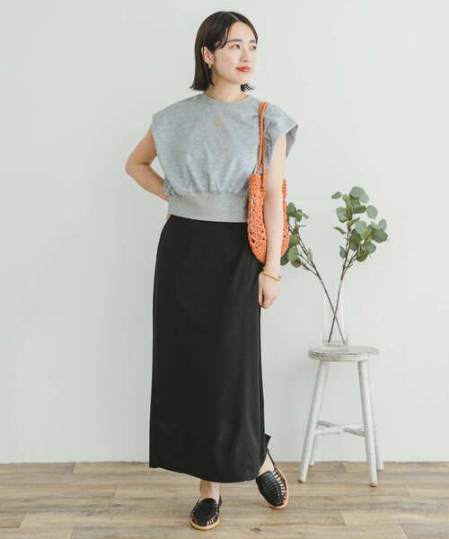 ITEMS URBANRESEARCH(アイテムズ アーバンリサーチ)の「カットジョーゼットタイトスカート(スカート・レディース・オレンジ/ブラック/モカ・SMALL/MEDIUM)」の8枚目の写真