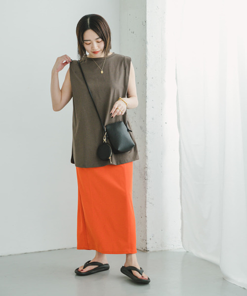 ITEMS URBANRESEARCH(アイテムズ アーバンリサーチ)の「カットジョーゼットタイトスカート(スカート・レディース・オレンジ/ブラック/モカ・SMALL/MEDIUM)」の13枚目の写真